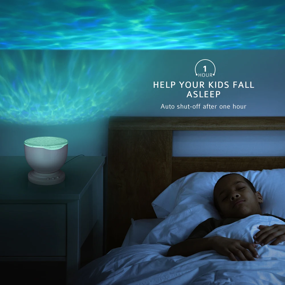 5 светодиодный океанская волна Ночник проектор музыкальный плеер 8 световых