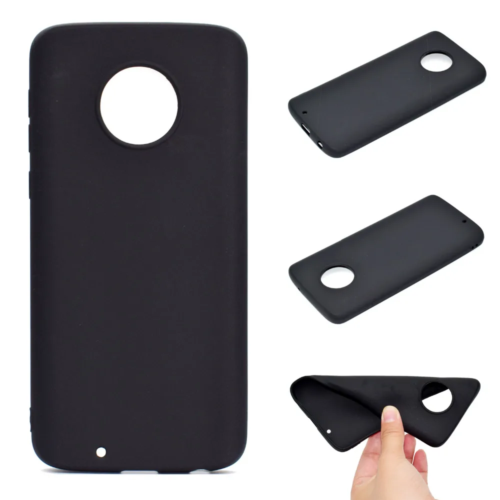Sunjolly Solid Color Case for MOTO G6 Plus Soft TPU Silicon Pink Blue Thin Phone Cases Cover coque Motorola |