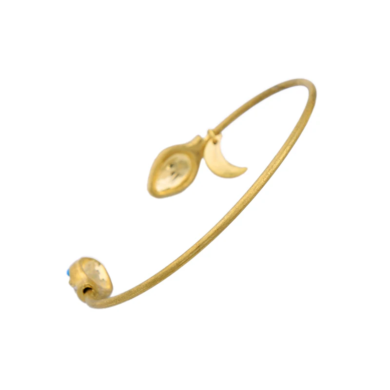 Antique Gold Color Open Cuff Bangle New Design Cool Snake Head Blue Fashion Women Jewelry | Украшения и аксессуары