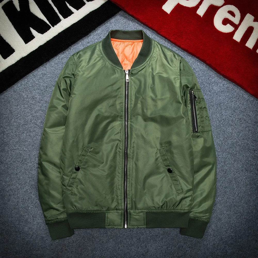 

2019 New Autumn Ma1 Bomber Jacket Men Cotton Padded Rose &hand Embroidery Casual Long Sleeve Black Pilot Jacket Male