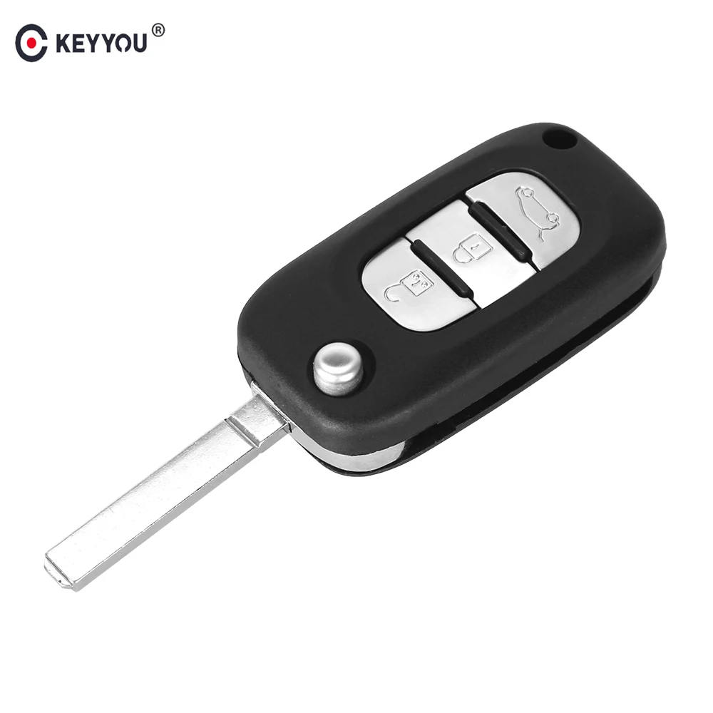 KEYYOU 2 кнопки Раскладной Автомобильный чехол для ключей Renault Clio Kangoo Modus Megane