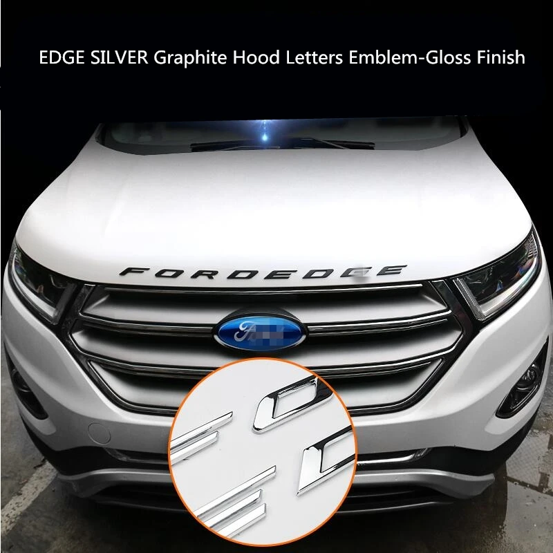 Для Ford EDGE 2015 2018 Серебряный графитовый корпус с буквами эмблема блестящая
