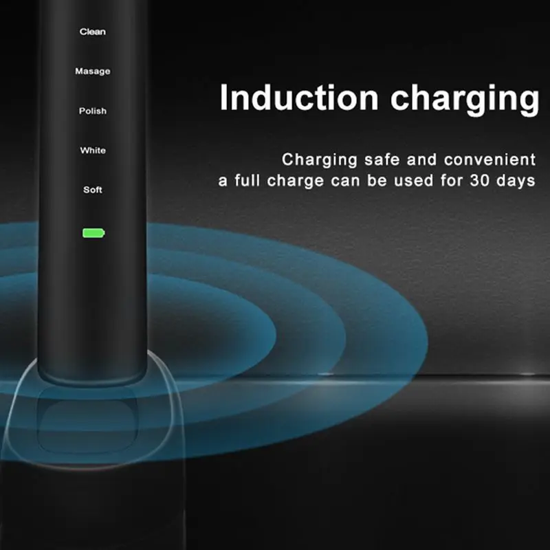 USB rechargeable electric toothbrush Sonic vibrating IPX7 waterproof toothbrush-EDS7000+ : Bl | Бытовая техника