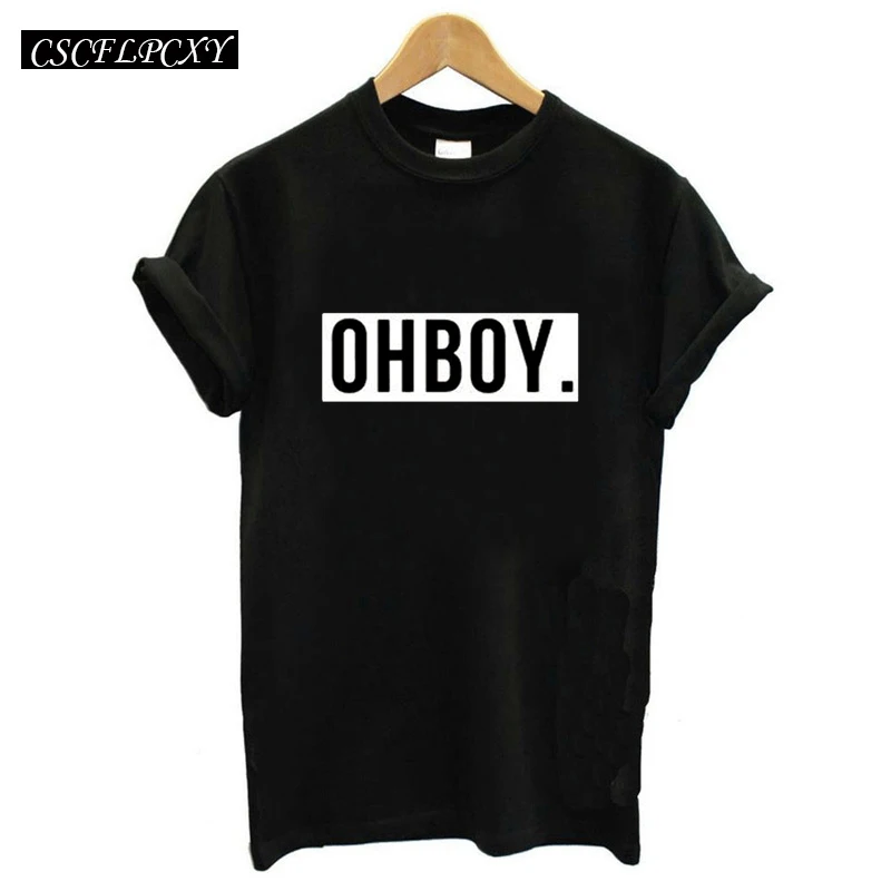 OHBOY OH красная женская футболка с буквенным принтом хлопковая Повседневная