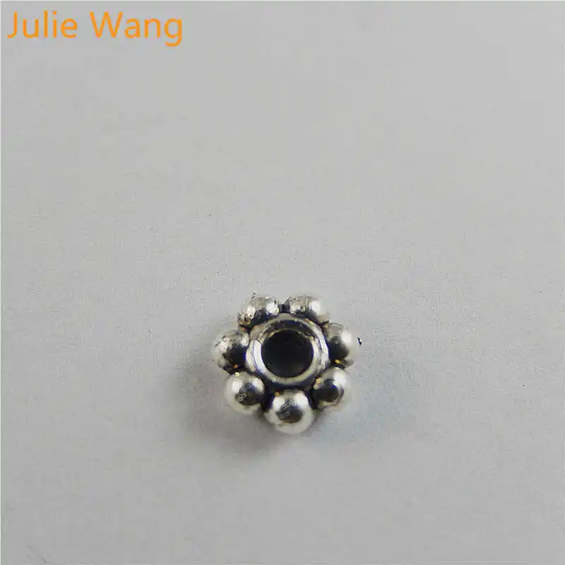 Бусины-разделители Julie Wang в форме цветка 100 шт. старинные серебряные шармы из