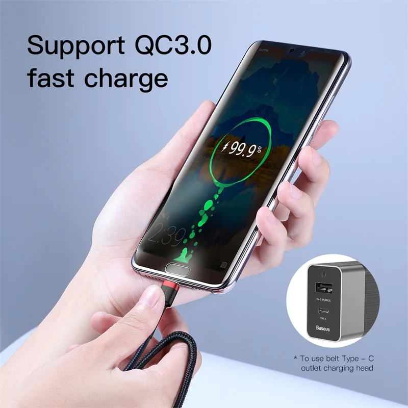 Кабель Baseus с USB Type C на для Redmi K30 Note 8 Pro быстрая зарядка 4 0 кабель быстрой зарядки
