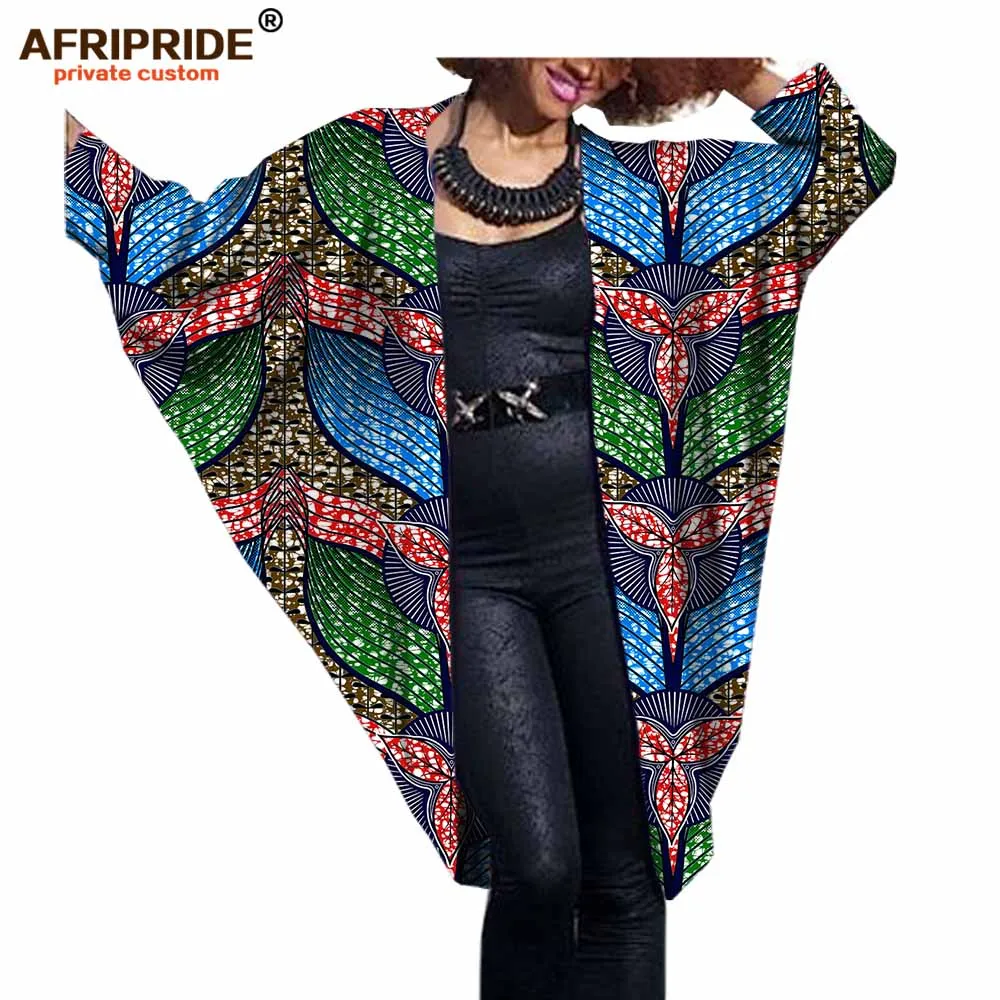 Модное Африканское Женское пальто летучая мышь AFRIPRIDE Частный заказ осень повседневное женское пальто супер батик хлопок плюс sizeA722416 - Цвет: 486