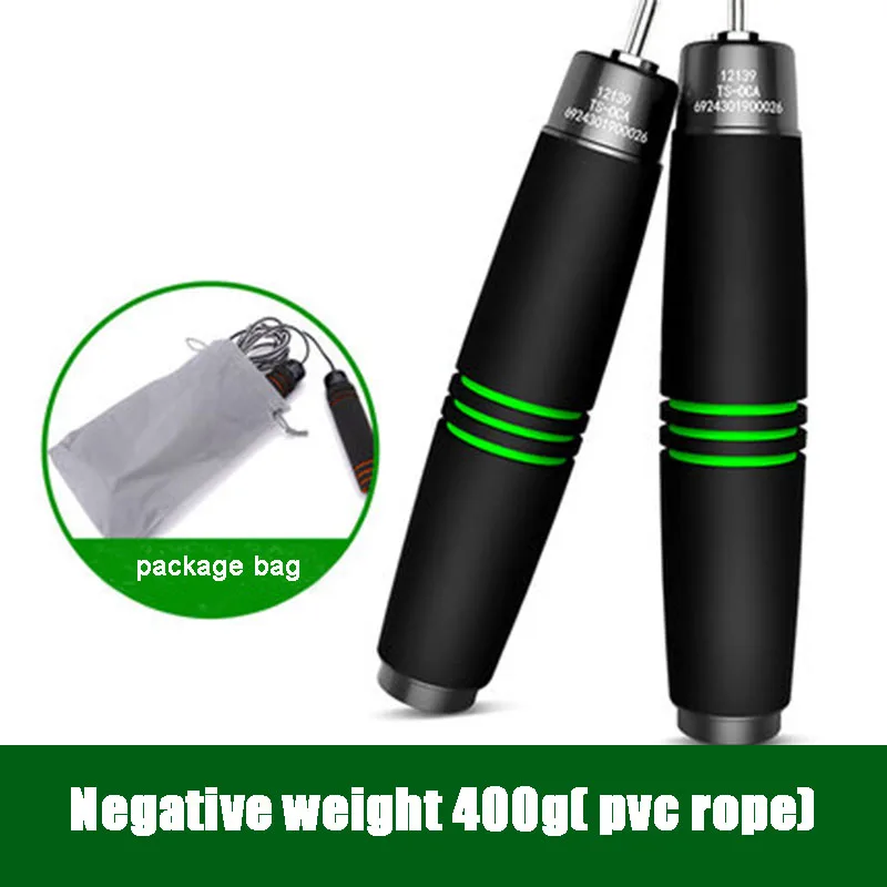 green 400g pvc Подшипниковая конструкция Скакалка для кроссфита для мужчин и женщин для тренажерного зала и фитнеса, Мужская Спортивная Скакалка для прыжков - Цвет: green 400g pvc