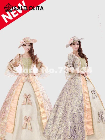 Noble Royal Palace Marie Antoinette Civil War Medieval Renaissance Victorian Ball Gown Costume Southern Belle Dress | Женская одежда