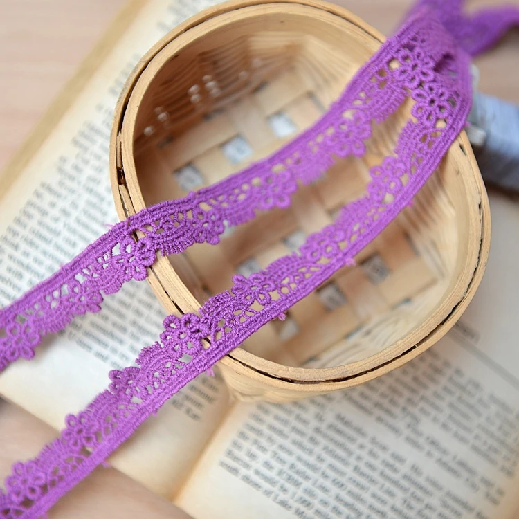 

Violet soluble lace embroidery lace garment accessories 1.9cm width