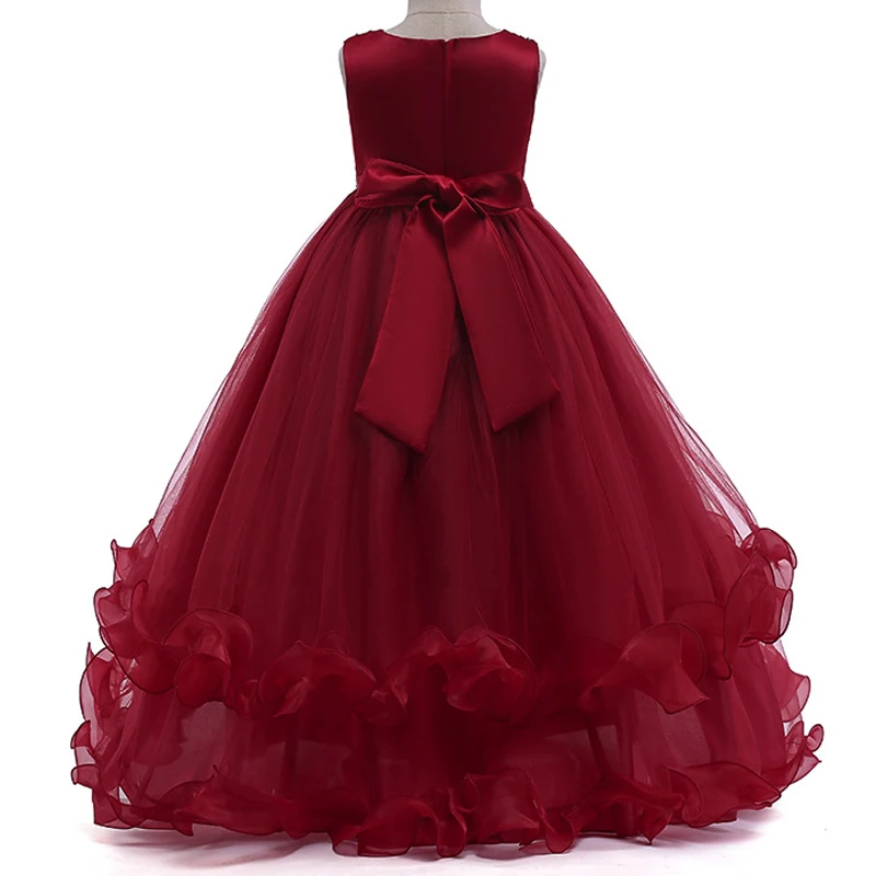 Kids Girls Lace Wedding Flower Dress kids Elegant Sleeveless Tulle girls Princess Party long baby clothes | Детская одежда и обувь
