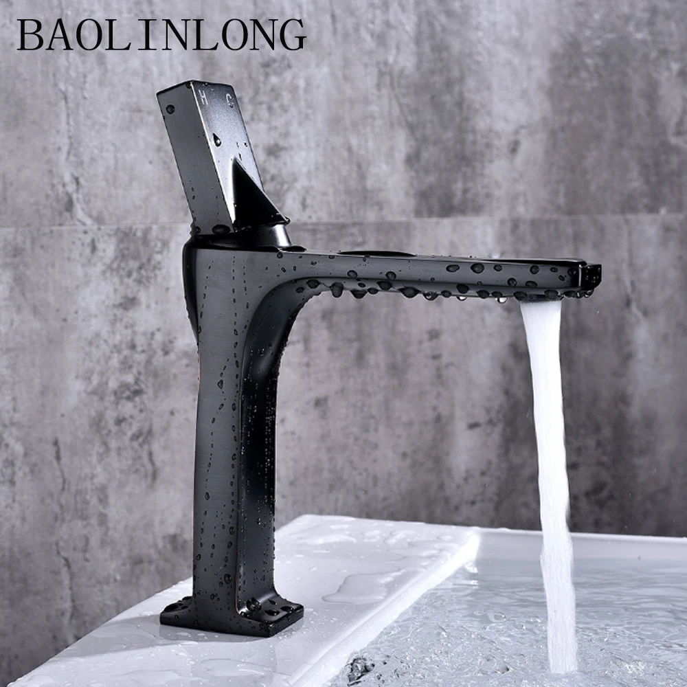 Черные латунные Смесители для ванной кран раковины Смеситель|Смесители