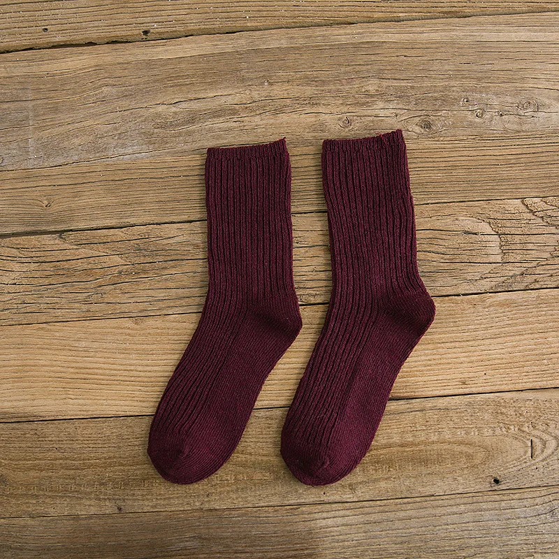 Носки Женские однотонные стиль Харадзюку толстые мягкие унисекс пара носков