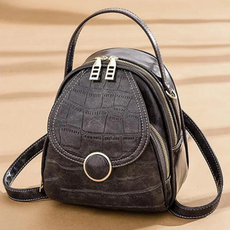 Модный качественный винтажный рюкзак через плечо из мягкой кожи женский