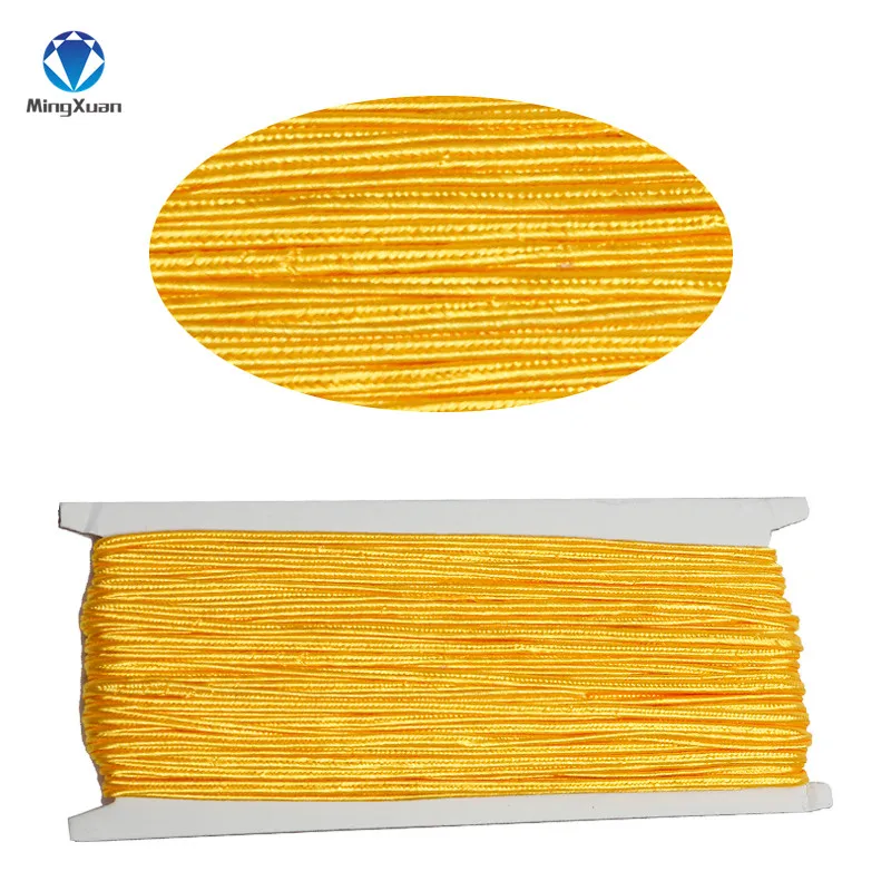 Gold Yellow MINGXUAN 30 метров 3 мм китайский шнур Soutach разных цветов нейлоновая веревка Змеиный живот шнуры для DIY ювелирных изделий - Цвет: Gold Yellow