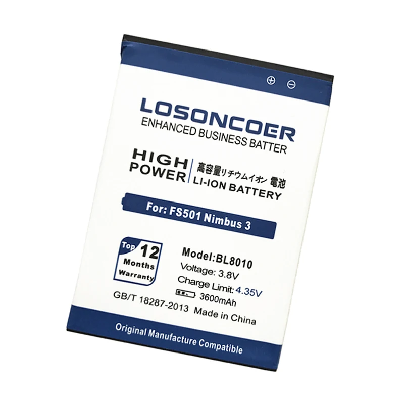 LOSONCOER 3600 мАч BL8010 батарея для fly FS501 Nimbus 3 BL 8010 8010 литий-ионный полимерный аккумулятор