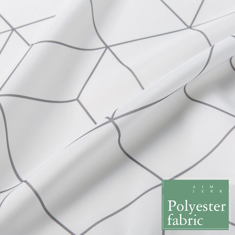 aimjerry white and grey bathtub bathroom fabric shower curtain with 12 hooks 71wx71h high quality waterproof and mildewproof 041 free global shipping