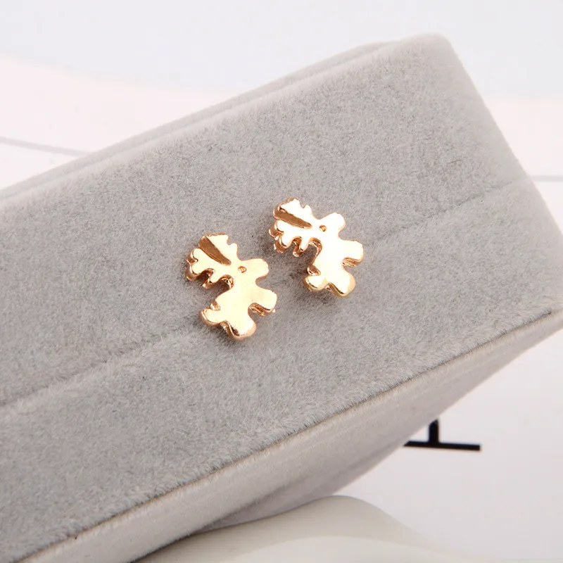 New Punk Gold Color Cute Elk Crystal Earrings Fashion Simple Design Geometric Hook Stud for Women Jewelry Accessories | Украшения и