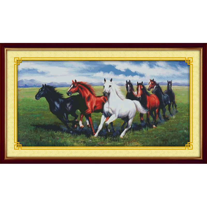 

Everlasting Love Eight Steeds, китайские наборы крестиков, экологичный хлопок, штампованные 11 DIY новогодние украшения для дома