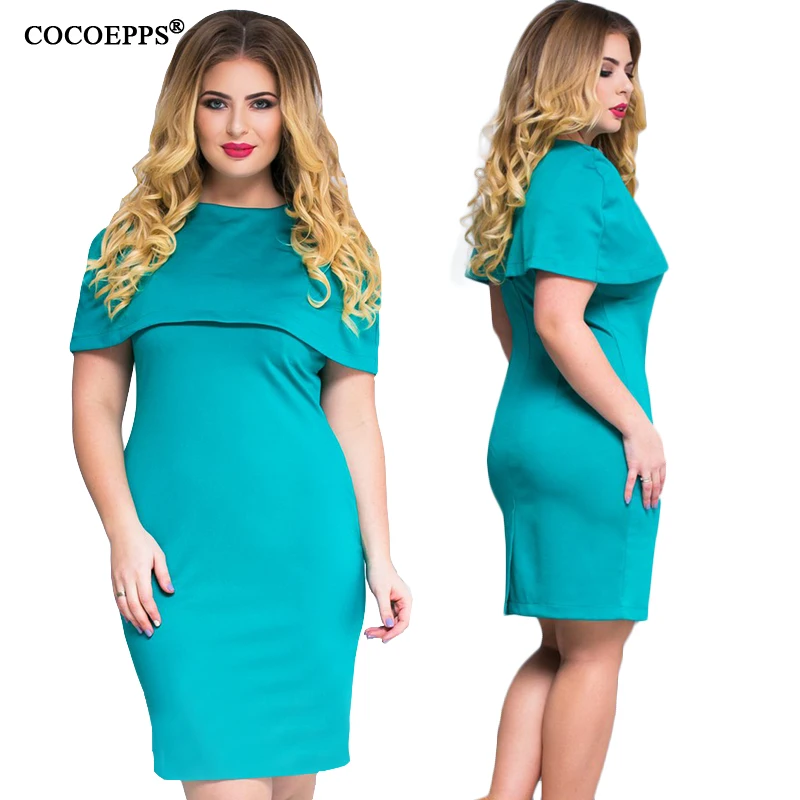 Облегающее летнее женское платье CACNCUT 2019 размеры 5XL 6XL женские офисные платья