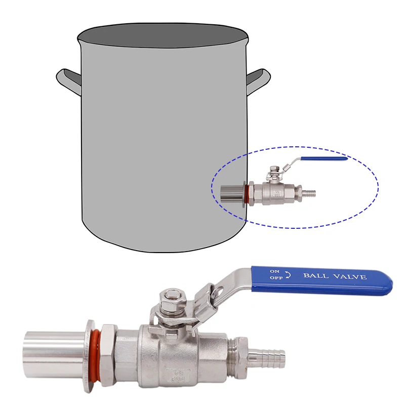 Набор клапанов из нержавеющей стали w/barb 1/2 &quotNPT 1/2&quot Barb опт и розница|kettle valve kit|kettle valvekit kits |