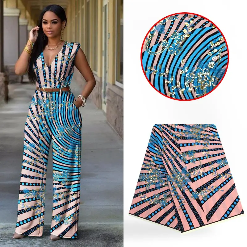 High-end latest style party dress cloth printing African real Ankara wax 3D sequins dubai royal traditional zfqd01 | Дом и сад