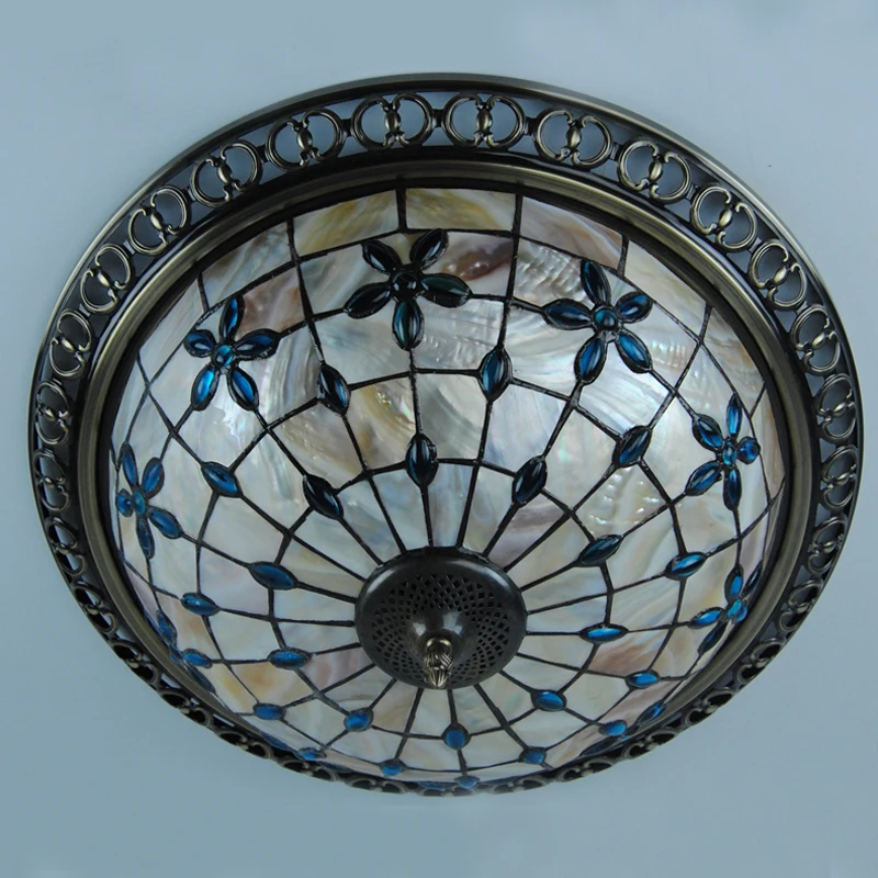 20 дюймов Ретро Тиффани цветок витражный корпус заподлицо лампа E26/E27 Европейский