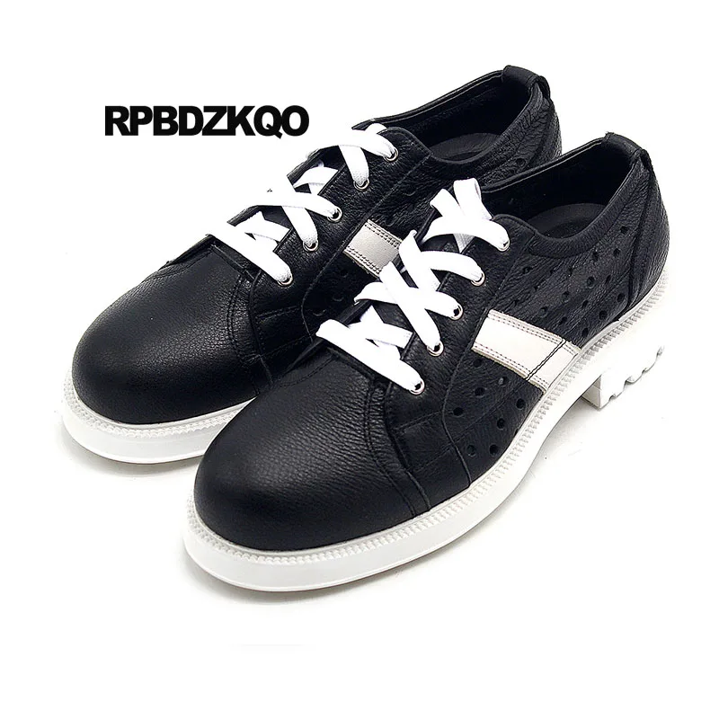 Оксфорды на шнуровке для мужчин брендовые популярные кожаные туфли с прорезями