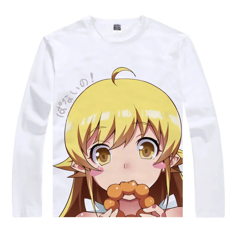 Coolprint аниме рубашка Bakemonogatari Nisemonogatari футболки длинные Hitagi Senjyogahara Mayoi Hachikuji Косплей рубашки в японском стиле - Цвет: Style 17
