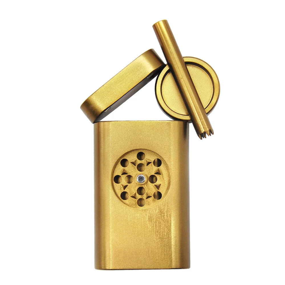 Rose Gold Honeypuff алюминиевый травяной Точильщик Pinch One htter& Dugout чехол для трубы с чехол для хранения курительная трубка все в одном - Цвет: Rose Gold