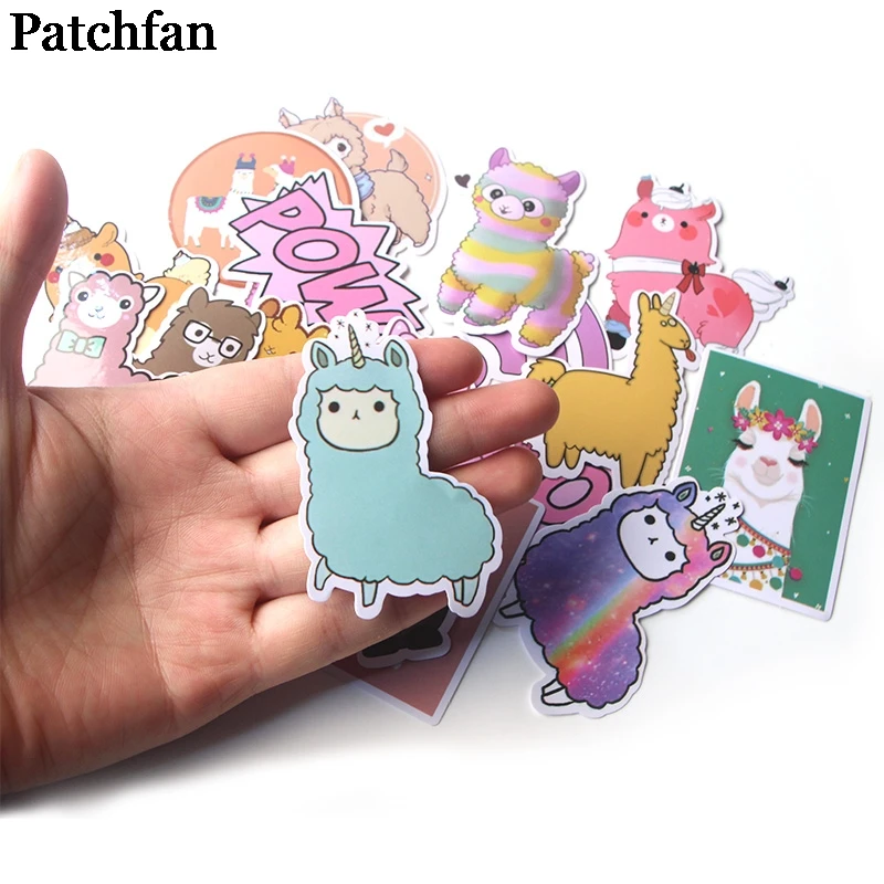 Patchfan, 18 шт., креативные Значки из ламы, альпаки, сделай сам, декоративные наклейки, мультяшный стиль, для DIY, для ПК, на стену, для телефона, скрапбукинг, альбом, A2080