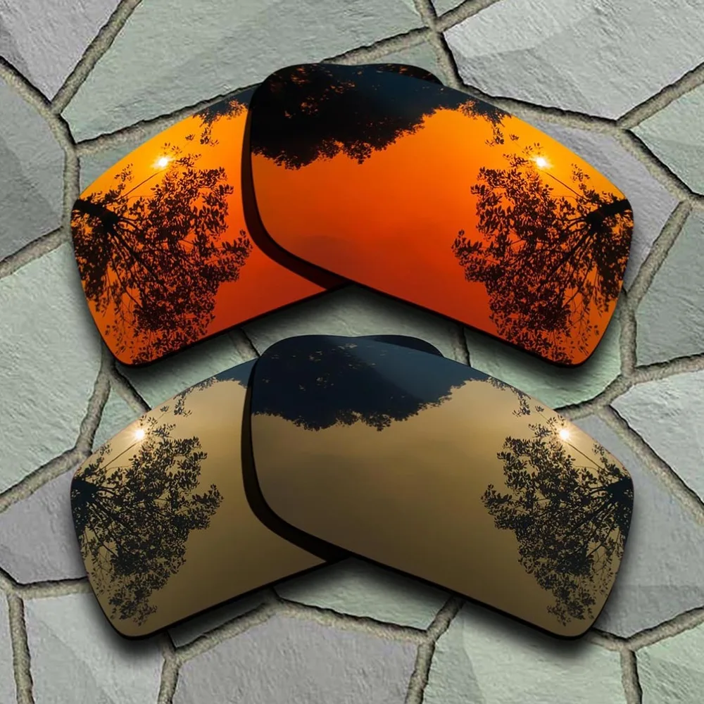 Red Orange&Bronze Copper Sunglasses Polarized Replacement Lenses for Oakley Gascan