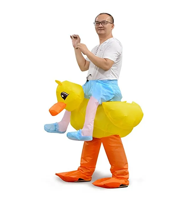 Забавный надувной костюм утки для взрослых катания на мне Надувное платье с
