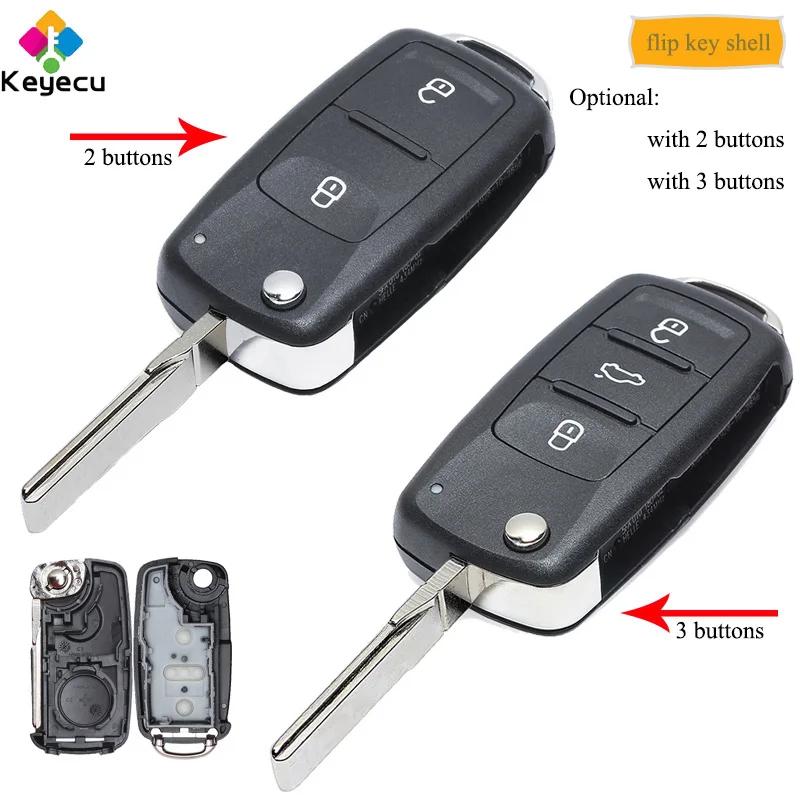 Раскладной пульт дистанционного управления KEYECU для автомобильного ключа с 2/ 3