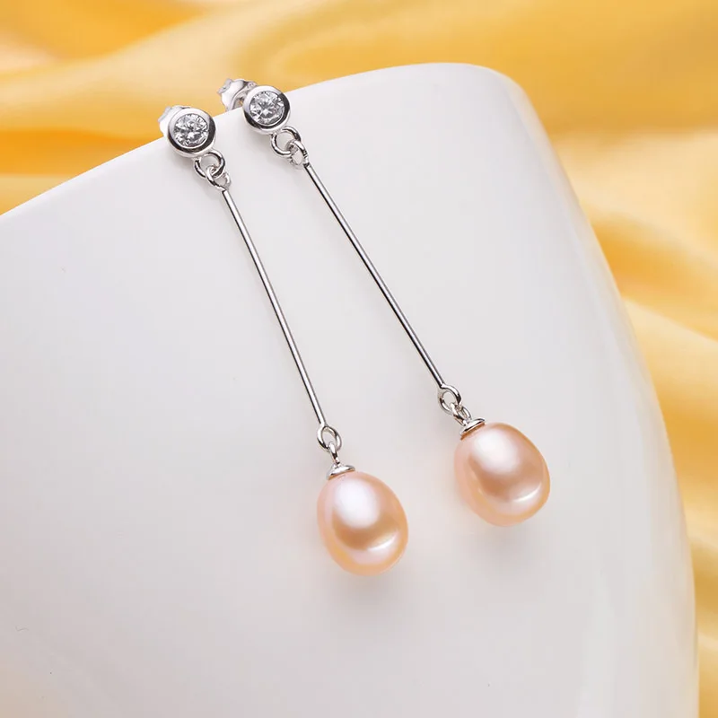 HENGSHENG new pearl jewelry, natural pearl earrings cultured freshwater pearls with dangle earring, Women girl gifts