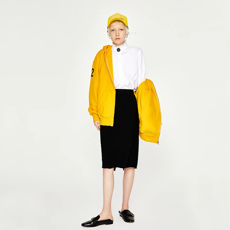 Toyouth New Autumnn Elastic High Waist Skirts Women Loose Midi Skirt H-Line Solid Ladies Causal Slim Plus Size Faldas Saia | Женская