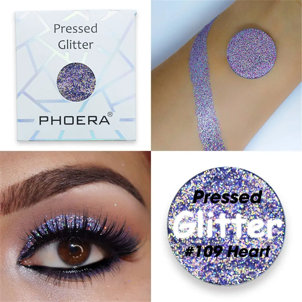 PHOERA женские тени для век на заказ магнитные мерцающие блестящие Пудра