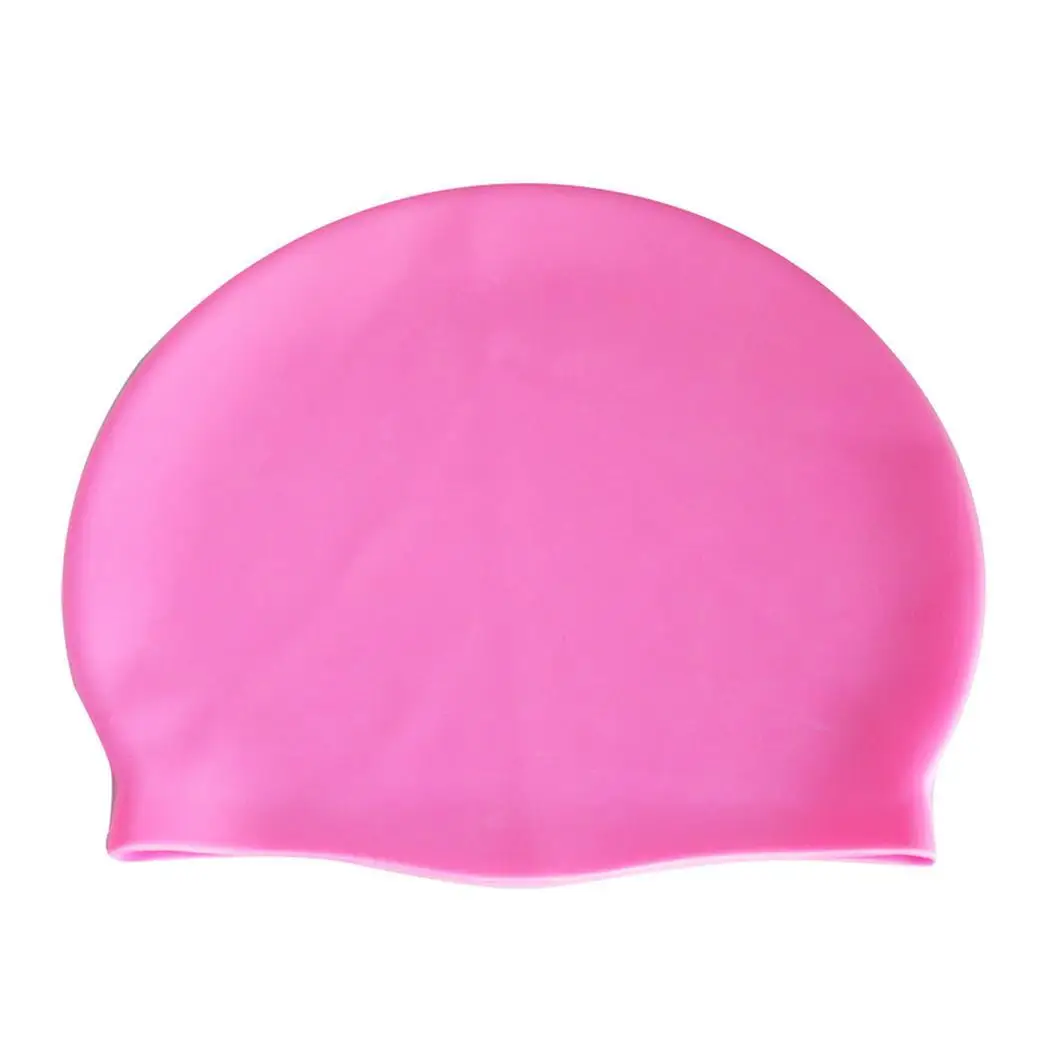 pink Силиконовая шапочка для плавания для взрослых подростков, шапочка для плавания, Водонепроницаемая силиконовая шапочка для плавания - Цвет: pink
