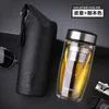 silver with cover Стеклянная чайная чашка кружки с крышкой чайная заварка с двойными стенками Стеклянная чашка для кофе кружка бутылка для воды стакан стеклянная бутылка для воды чашки - Цвет: silver with cover