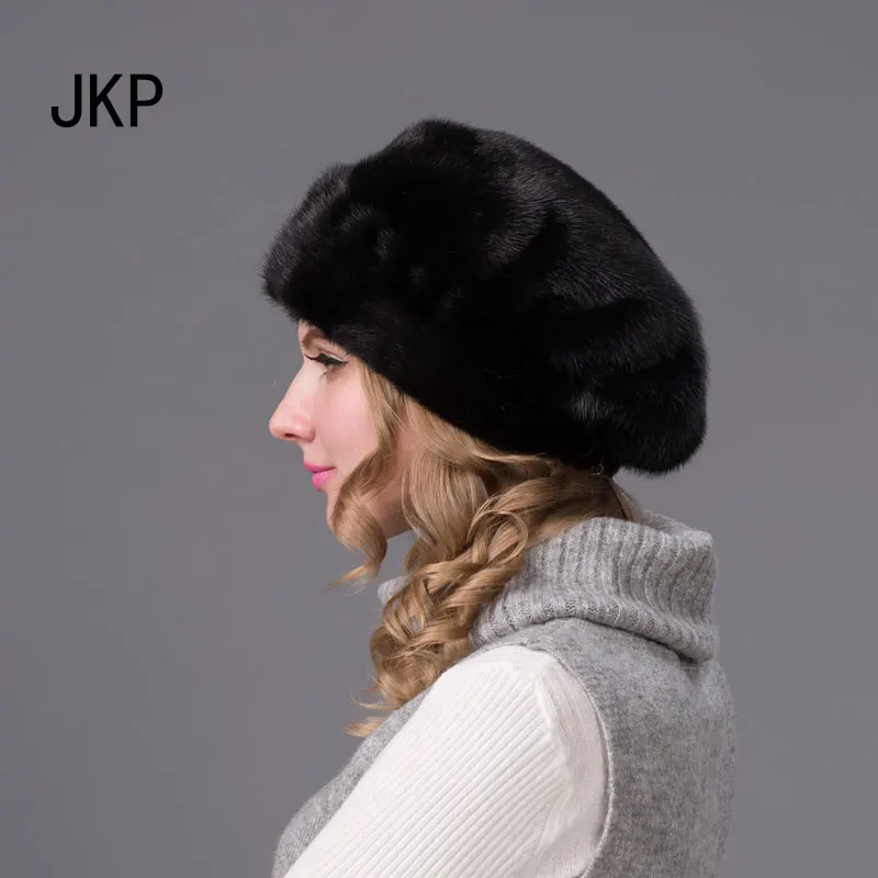 JKP новые зимние меховые шапки для женщин меховая шапка из натуральной норки с шапочками меховая шапка хорошего качества Модные женские Твердые крышки DHY-71 - Цвет: DHY 71A