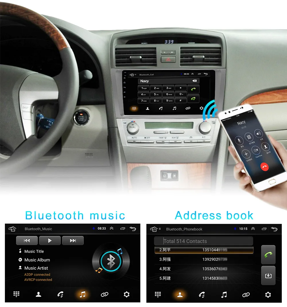 Android 9,1 авто мультимедиа для Toyota Camry 40 50 2007-2011 Автомобильный Радио Видео плеер Navi gps 2din 2 din Wifi USB 50