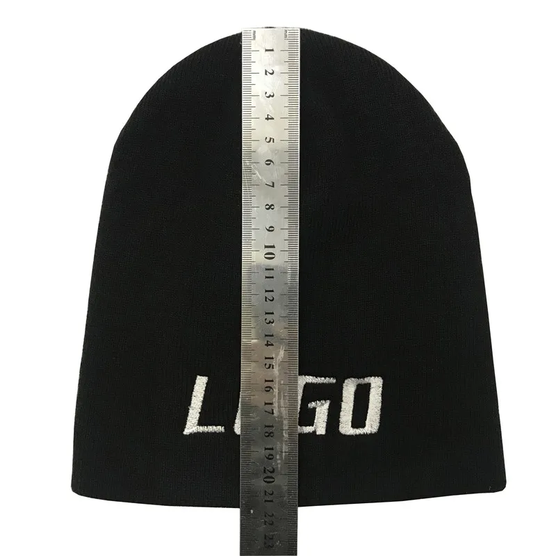10 шт. Лыжная Шапка бини с вышивкой LogoWinter Beanie Мужская шапка Skullies с буквенным принтом на заказ Мужская зимняя одноцветная шапка