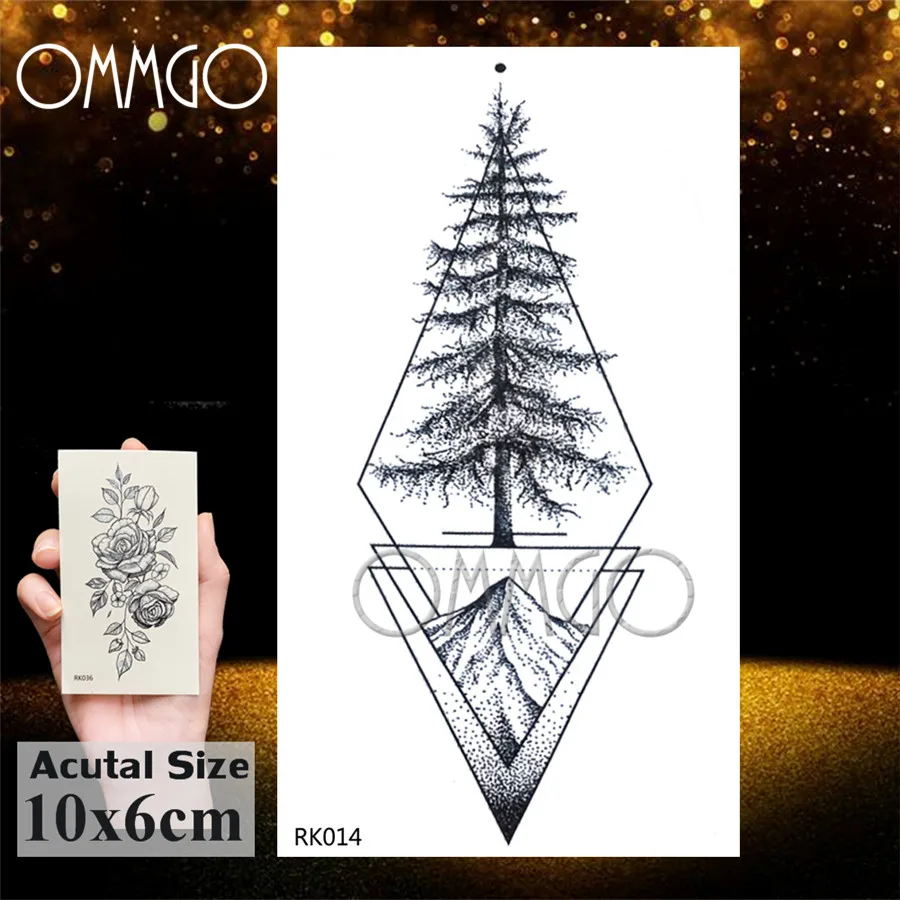 OMMGO геометрические сосновые горы временная татуировка наклейка треугольник
