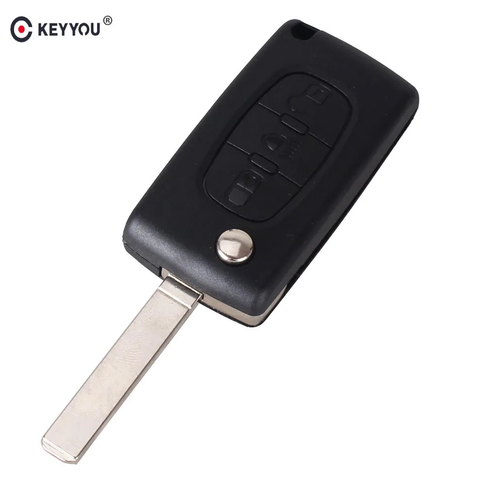 KEYYOU Remote Entry Key Fob Flip Folding Shell Case 3 Buttons For CITROEN C2 C3 C4 C5 C6 C8 CE0523 | Автомобили и мотоциклы