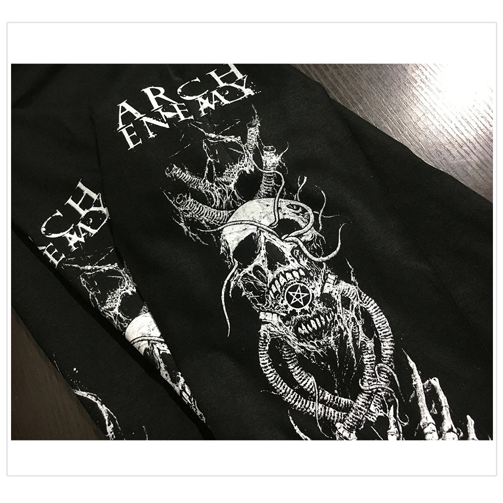 5 дизайнов, шведская группа, Arch Enemy, 3D, Череп, рыцарь, рок, бренд, для мужчин и женщин, полная рубашка с длинными рукавами, тяжелый металл, панк, иллюстрация, футболка