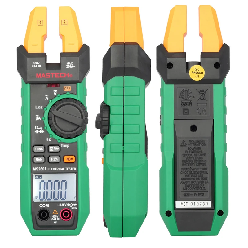 Mastech MS2601 цифровой AC/DC вилка метр 200A 12 мм Напряжение Ток Сопротивление диоды