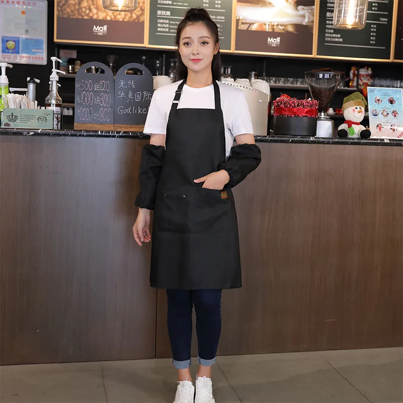 Only apron Модный кухонный фартук для приготовления пищи для женщин и мужчин, Рабочий Фартук, нагрудник с карманами для выпечки ресторана, передник с логотипом на заказ, подарок - Цвет: Only apron
