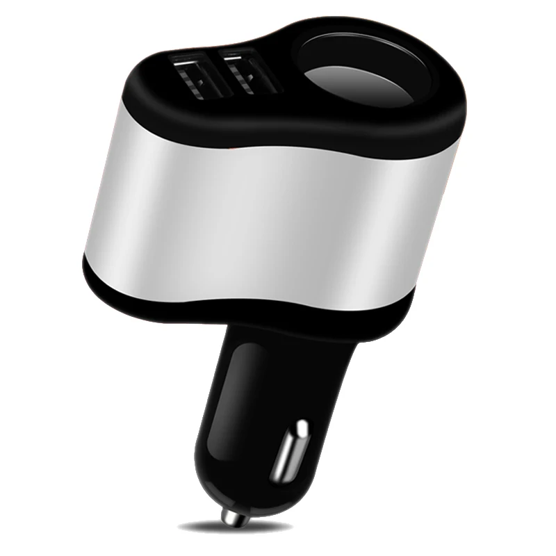 SILVER Автомобильное зарядное устройство с двумя usb-портами, быстрая зарядка, 5 В, 3,1 А, адаптер питания, прикуриватель, разветвитель, зарядное устройство для мобильного телефона s - Тип штекера: SILVER