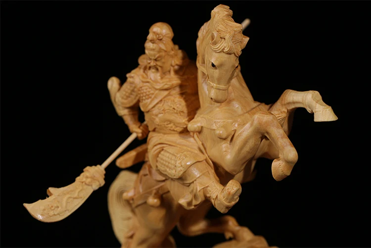 Деревянные кавалерийские фигурки Guanyu Knight man War God китайский Марс украшения фэн-шуй Резьба Скульптура китайские статуи для дома
