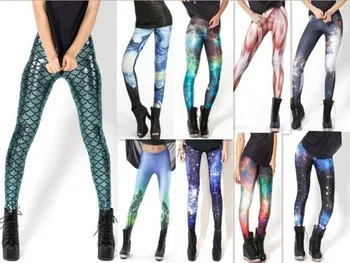 X-027 Top Sale summer new Women Mermaid Leggings fashion Space printed leggings | Женская одежда